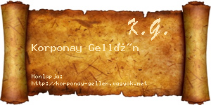 Korponay Gellén névjegykártya